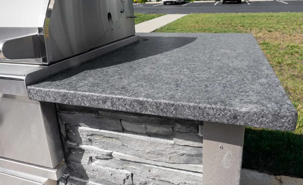 Outdoor granite countertop in a custom Calgary kitchen