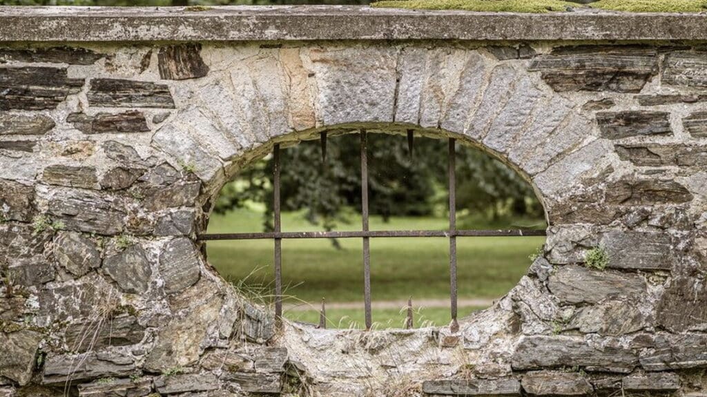 Ancient stone masonry wall showcasing traditional construction techniques