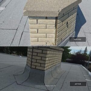 Tuckpointing and brick joint renewal at 7009 Hunterville Road NW Calgary — mortar repointing by Martini Stone Masonry